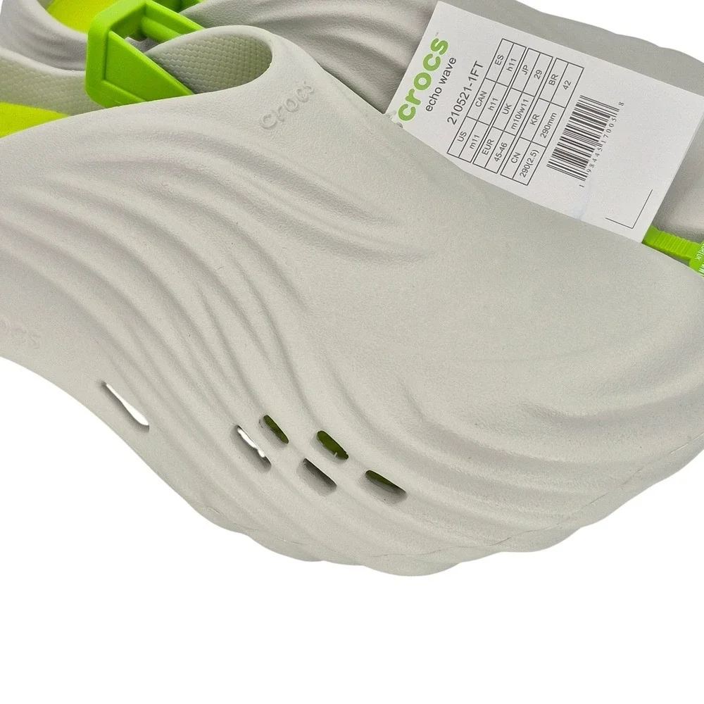Crocs Echo Wave Clogs Atmosphere Gray Men's Size 11 Sandals Shoes NEW
